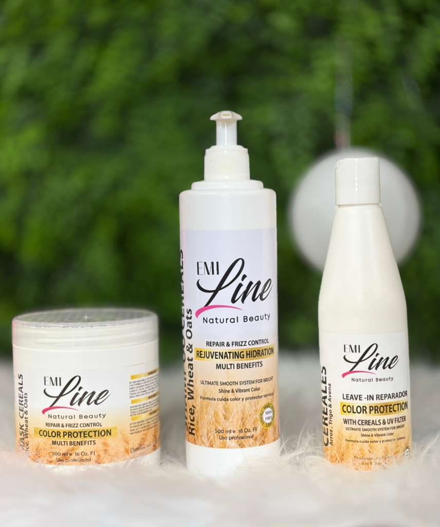 Emi Line Color Protection Cereals line — Mask, Rejuvenating Hydration, Leave-In