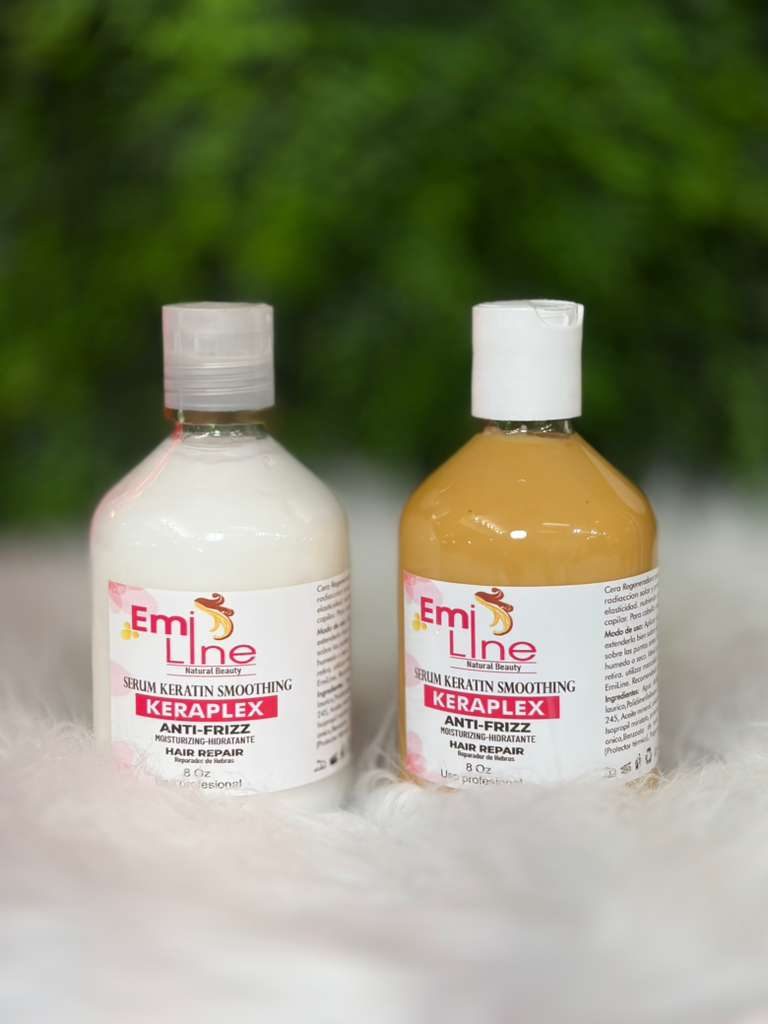 Emi Line Keraplex Serum Keratin Smoothing — white and amber